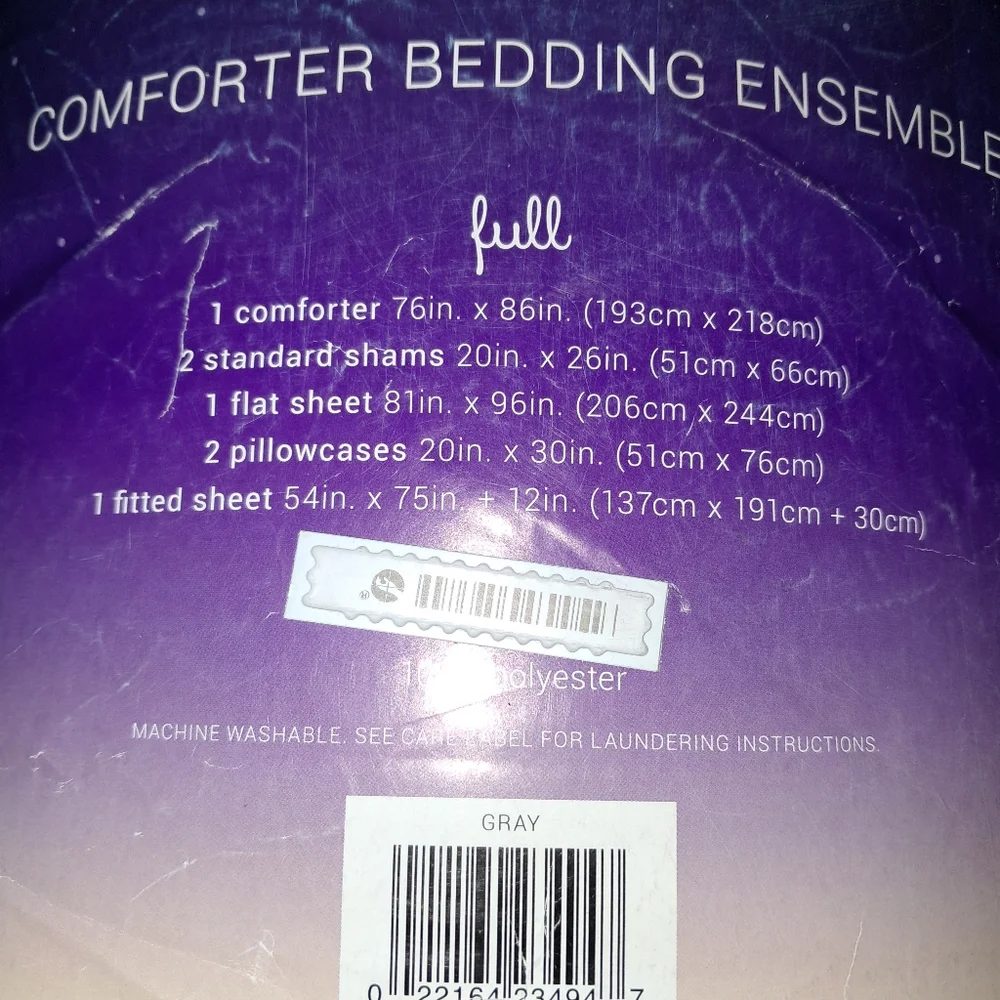 Moon Beams NWT Full 7pc Comforter Set In Moonrock Grey